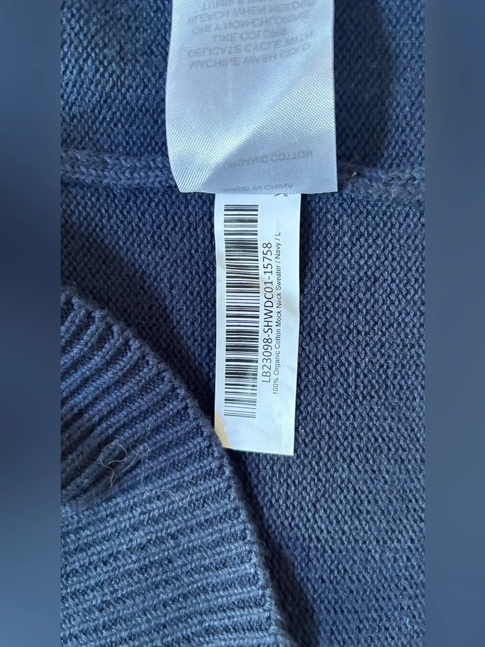 Quince Men’s Organic Cotton Mock Neck Sweater Navy Size L Pullover
